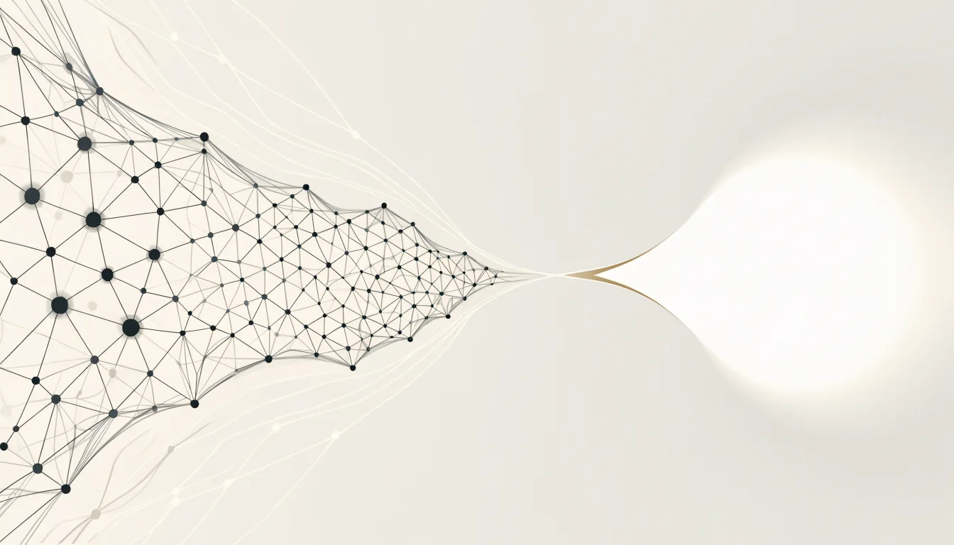 ภาพประกอบแนวคิด Knowledge Base: คลังโน้ตที่เชื่อมโยงกันเป็นเครือข่าย (knowledge graph) ป้อนบริบทให้ผู้ช่วย AI ตอบงานได้ตรงกับเจ้าของมากขึ้น