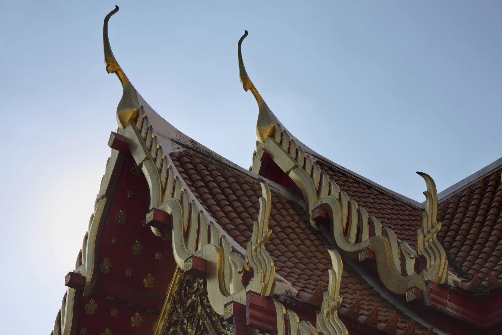 ช่อฟ้า ใบระกา หางหงส์ และนาคสะดุ้ง บนหลังคาพระอุโบสถวัดเบญจมบพิตร